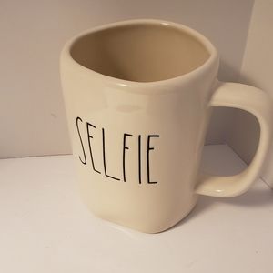 Last one Rae Dunn "Selfie" white coffee mug New